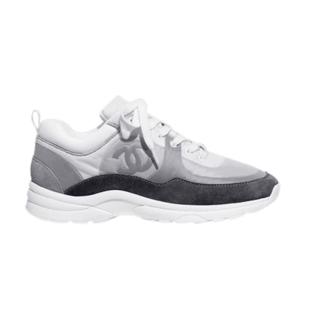 Women's Gray Suede Calfskin Sneaker Blue Grey